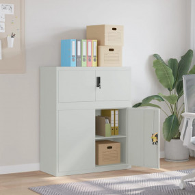 File Cabinet Light Grey Powder-Coated Steel 35.4 x 15.7...