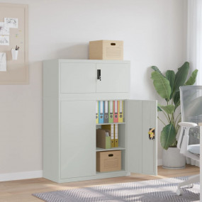 File Cabinet Light Grey Powder-coated Steel Large