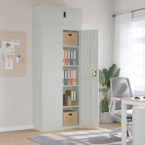 File Cabinet Light Grey Powder-coated Steel Large File ...