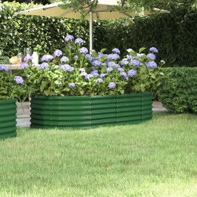 Garden Raised Bed Green Powder-coated steel Large Durab...