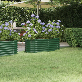 Garden Raised Bed Green Powder-coated steel Medium Dura...