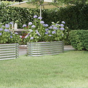 Garden Raised Bed Silver Powder-coated steel Medium Dur...