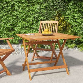 Garden Table Wood brown Solid Acacia wood Medium Foldab...
