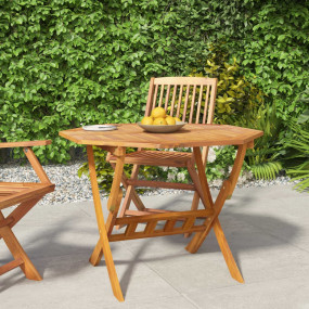 Garden Table Brown Solid acacia wood 35.4 in Diameter F...