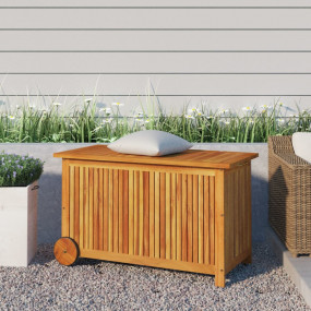 Garden Storage Box Natural wood Solid Acacia wood Mediu...