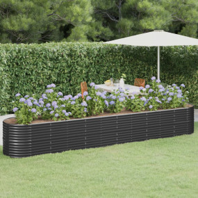 Garden Raised Bed Anthracite Powder-coated Steel Large ...