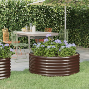 Garden Raised Bed Brown Powder-coated steel 39.4 x 39.4...
