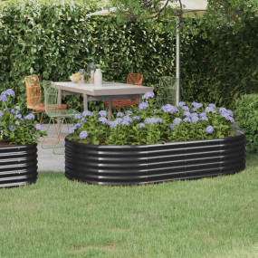 Garden Raised Bed Anthracite Powder-coated steel Large ...