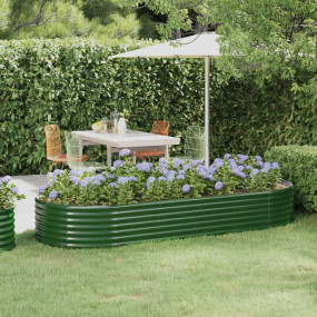 Garden Raised Bed Green Powder-coated steel Large