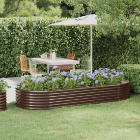 Garden Raised Bed Brown Powder-coated steel Large Durab...