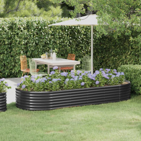 Garden Raised Bed Anthracite Powder-coated Steel Large ...