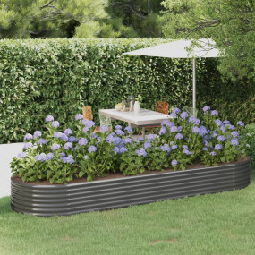 Garden Raised Bed Grey Powder-coated steel 126.8 x 39.4...