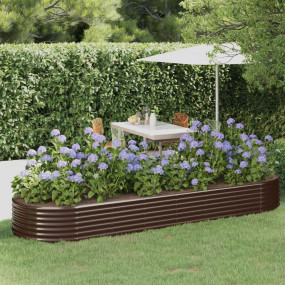 Garden Raised Bed Brown Powder-coated steel Extra Long ...