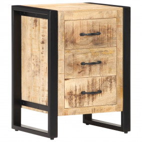 Bedside Cabinet Natural Solid mango wood Compact Bedsid...