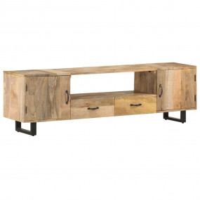 TV Cabinet Natural Mango Wood Solid Mango Wood Medium T...