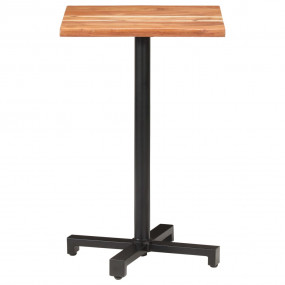 Bistro Table Natural wood, Black Solid Acacia wood Stan...
