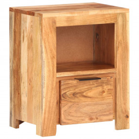 Bedside Cabinet Natural Wood Solid acacia wood Medium S...