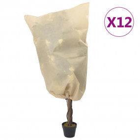 Plant Fleece Cover Set of 12 Beige