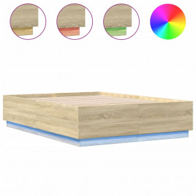Bed Frame Sonoma Oak Engineered Wood, Plywood King Size...