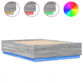 Bed Frame Grey Sonoma Engineered wood and plywood slats...