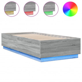 Bed Frame Gray Sonoma Engineered Wood Single Modern Bed...