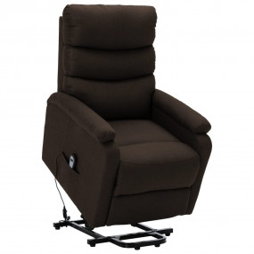 Stand Up Chair Dark Brown 100% Polyester, Wood, Metal S...