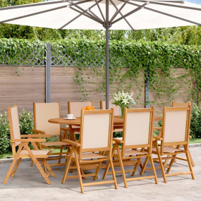Garden Chair Set of 8 Beige