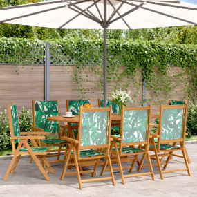 Garden Chair Set of 8 Green Solid acacia wood with an o...