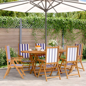 Garden Chair Set of 6 Blue and White