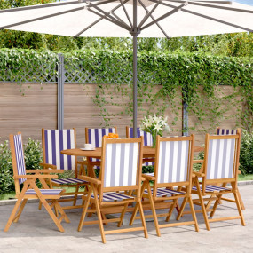 Garden Chair Set of 8 Blue and White
