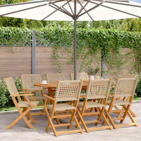 Garden Chair Set of 8 Beige