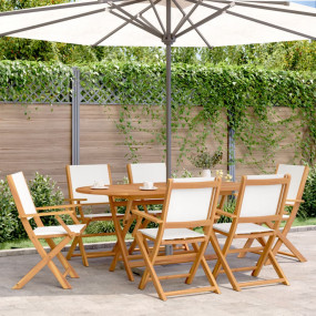 Garden Chair Set of 6 Cream White