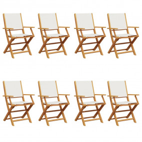 Garden Chair Set of 8 Cream White