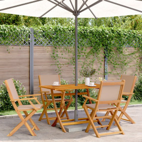 Garden Chair Set of 4 Taupe