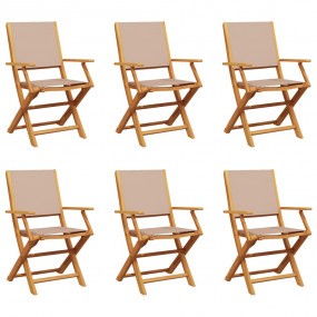 Garden Chair Set of 6 Taupe