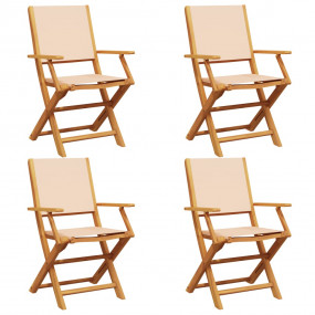 Garden Chair Set of 4 Beige