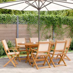 Garden Chair Set of 6 Beige
