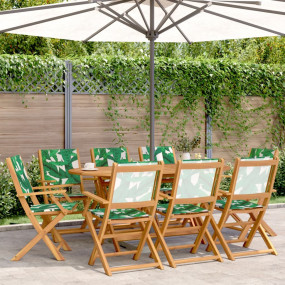 Garden Chair Set of 8 Green Solid acacia wood and polye...