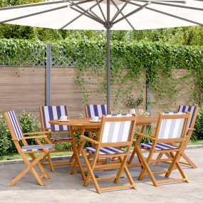 Garden Chair Set of 6 Blue Solid acacia wood Standard F...