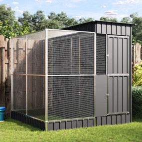 Aviary Silver Galvanized steel Large Durable Aviary