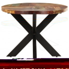 Dining Table Brown Solid reclaimed wood, powder-coated ...
