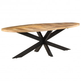 Dining Table Mango wood finish with black legs