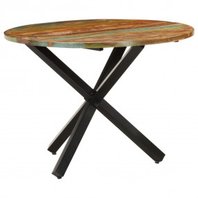 Dining Table Multicolor Solid reclaimed wood, Powder-co...