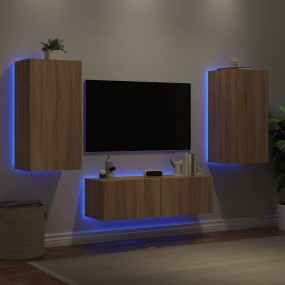 TV Wall Cabinet Sonoma Oak Engineered Wood Medium TV Wa...