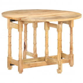 Dining Table Natural Wood Solid Mango Wood Medium Durab...