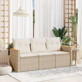 Garden Sofa Set Beige Poly Rattan Large Modular Garden ...