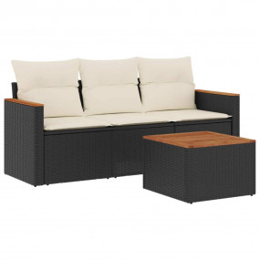Garden Sofa Set Black, Cream White