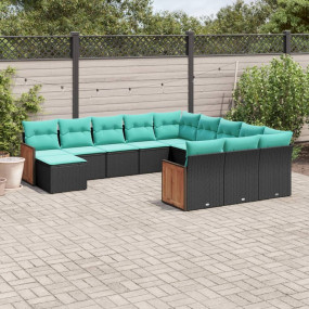 Patio Sofa Set Black, Blue