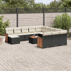 Garden Sofa Set Black PE rattan Large Modular Garden So...