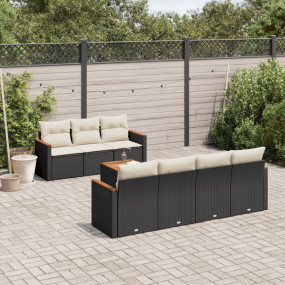 Garden Sofa Set Black PE Rattan Large Modular Garden So...